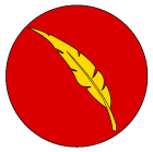 Kingdom Terre Neuve Imperial Order of the Quill
Gules, a quill bendwise Or. Terre Neuve Kingdom heraldry