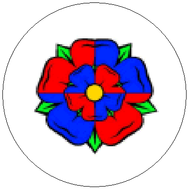 Kingdom Terre Neuve Noble Order of the Rosebud - Red Rose of Courtliness
Argent, a rose quarterly Gules and Azure barbed and seeded Proper surmounted by a rose. Terre Neuve Kingdom heraldry