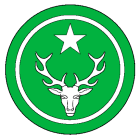 Kingdom Terre Neuve Royal Order of the Star Buck of Umbria
Vert, a mullet and a buck's head caboshed in pale within an annulet Argent. Terre Neuve Kingdom heraldry