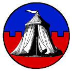 Kingdom Terre Neuve Royal Order of the Builders
Per fess embattled Azure and Gules, a tent ensigned with a pennon flowing to dexter Argent Terre Neuve Kingdom heraldry