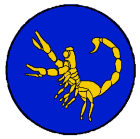 Kingdom Terre Neuve Royal Order of the Golden Scorpion
Azure, a scorpion rampant Or. Terre Neuve Kingdom heraldry