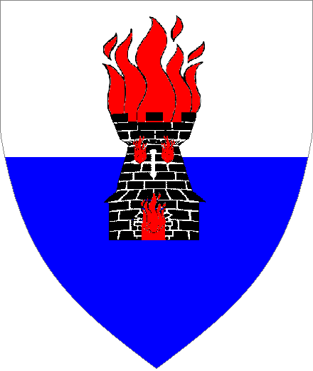 Cledwyn ap Llanrwst
Per fess Argent and Azure, a tower Sable enflamed Gules. Cledwyn ap Llanrwst heraldry