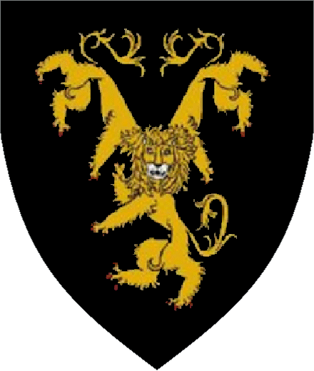 Sir Tailan Bran McNeil arms: (Pending) ~ Not on imperial site
'Sable, a lion tricorporate Or.'