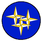 Callon Bryn Corey
Azure, three crosses fitch tierced per gore gyronny Or and Argent Callon Bryn Corey heraldry