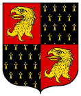 Angus McLean de McDonnon
Quarterly Gules and pean, 1st and 4th an eagle's head erased Or Angus McLean de McDonnon heraldry